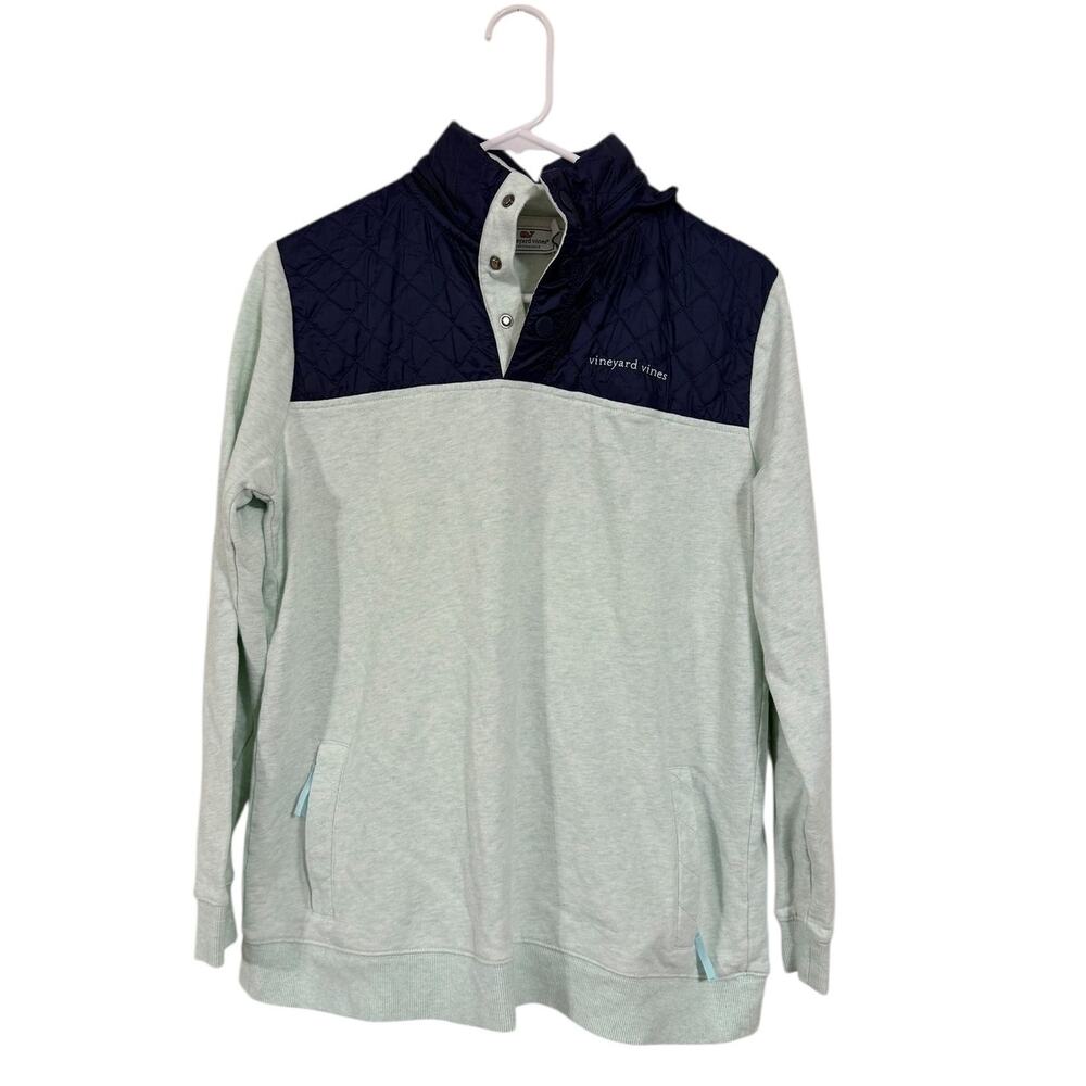 Vineyard Vines Performance Quarter Zip Pullover Green Blue Size Small